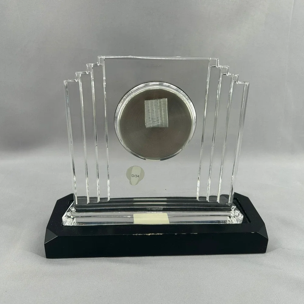 Waterford Crystal Metropolitan Desk Clock Art Deco Lead Crystal Made in Ireland
